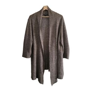 EILEEN FISHER Woman Multi-tone Mesh 100% Linen Open Front Cardigan Size 1X